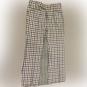 Men’s 70’s Retro Blue/black Plaid Pants Size 31